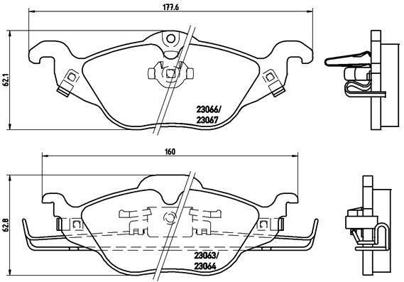 Bromsbeläggssats, skivbroms Brembo P59030 8020584055618