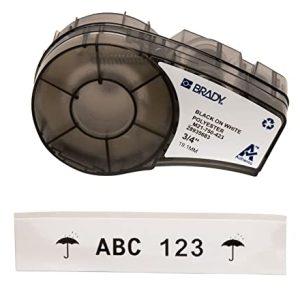 Brady M21 750 423 permanent polyestertejp svart text vit tejp 19,1mm x 6,40m (original) 662820899686 Brady M21 750 423 permanent polyestertejp svart text vit tejp 19,1mm x 6,40m (original) 662820899686