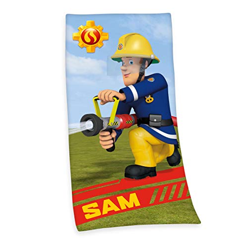 Herding Brandman Sam Badhandduk, 150 x 75 cm, Bomull, Flerfärgad 4006891934239