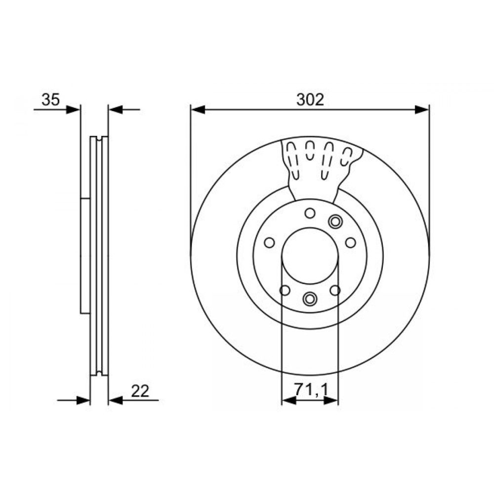 BOSCH 0 986 479 500 Disque de frein 302 22 5 108 ventilé huilé avec vis/boulons CITROËN: C6 Berline