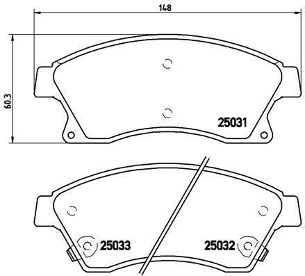 Bromsbeläggssats, skivbroms BREMBO P 59 076 8020584083895