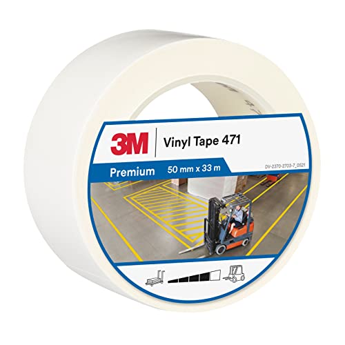 3M Polyvinylband 471 vit, 50 mm x 33 m 4054596923799
