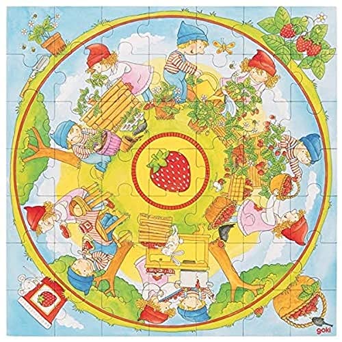 GOKI Pussel XXL Jordgubbar Odling Pussel, Färg (Multicolor) (57442) 4013594574426