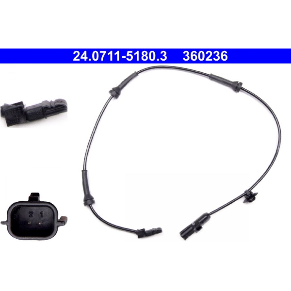 ATE 24.0711 5180.3 Capteur ABS 720 RENAULT: SCENIC 2, MEGANE GRAND 2 4006633322973