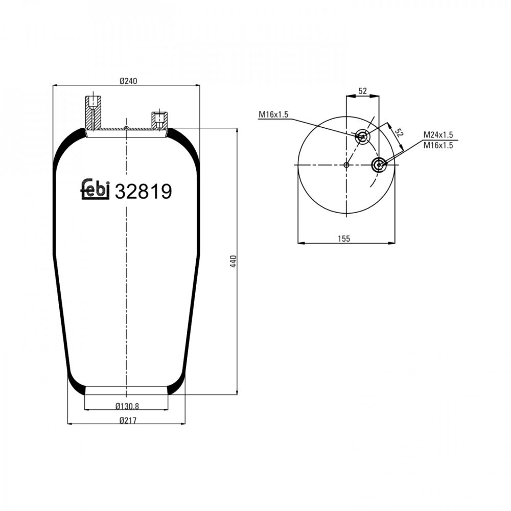 FEBI BILSTEIN 32819 Luftbälg för luftfjädring 4027816328193